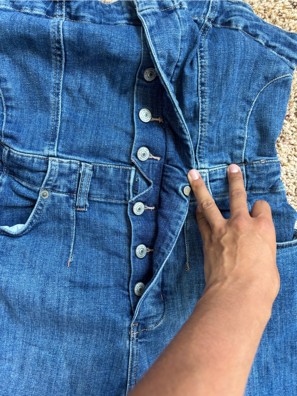 We The Free Dark Blue Denim Romper - Picture 7 of 10